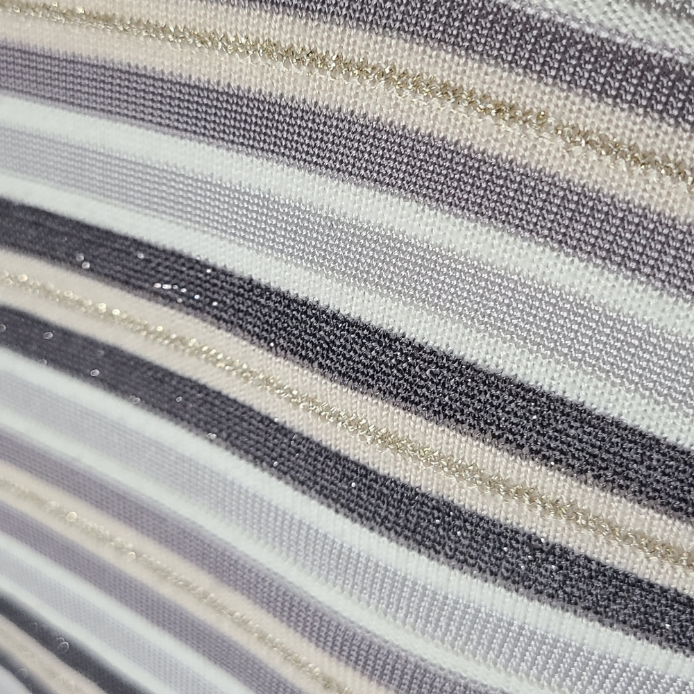 Whbm Grey & Gold Striped Open Front Cardigan - image 8